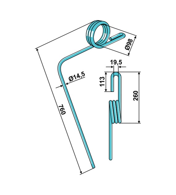 Palec zagarniający 14,5mm