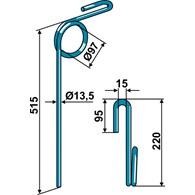 Palec zagarniający 13,5mm