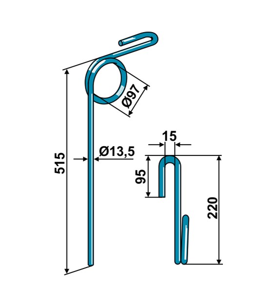 Palec zagarniający 13,5mm