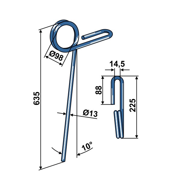 Palec zagarniający 13mm