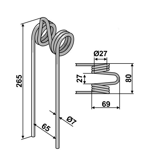 Palec zagarniający 7mm