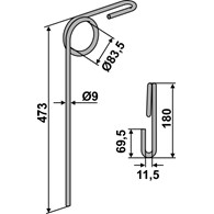 Palec zagarniający 9mm
