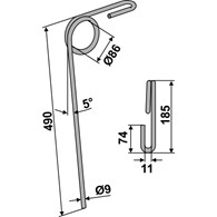 Palec zagarniający 9mm