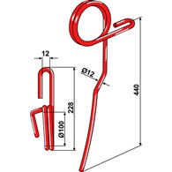 Palec zagarniający 12mm - lewy