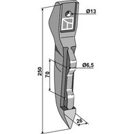 Redlica siewnika z koń cówką metalową