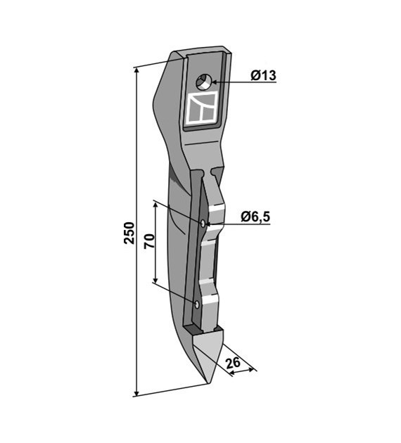 Redlica siewnika z koń cówką metalową