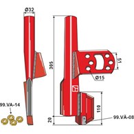 Redlica siewnika prawa, kpl. z 4 podkładkami z two