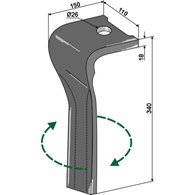 Ząb brony aktywnej prawy